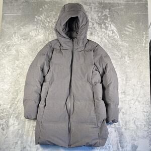 Uniqlo Seamless Lightweight Grey Down Puffer Long Coat Size Large